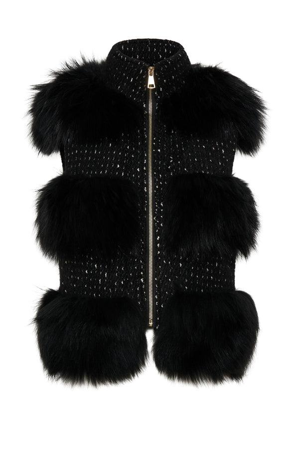 Classic Winter Vest Fur in Black