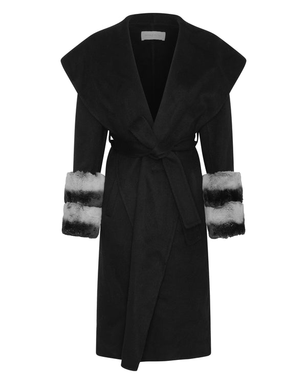 Wool & Rex Coat - Black