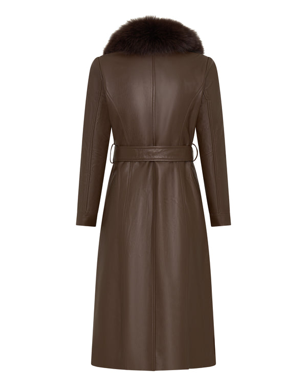 Leather and Fur Jacket - Brown
