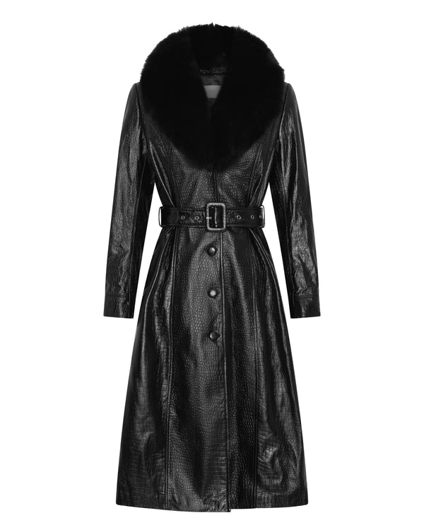 Leather Trench - Black