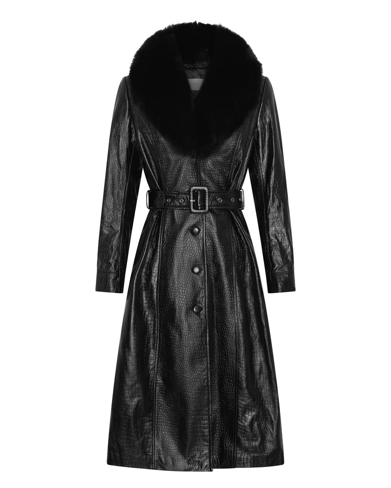 Leather Trench - Black