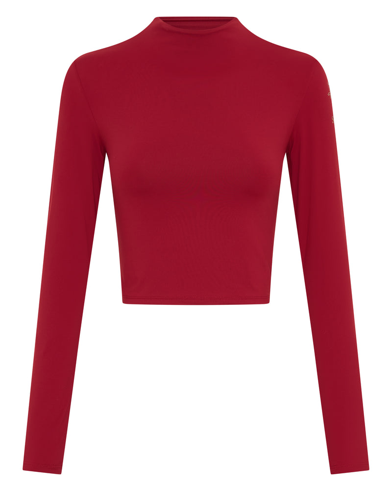 Long Sleeve Crop Wine