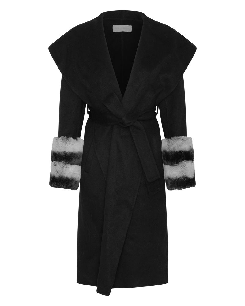 Wool & Rex Coat - Black