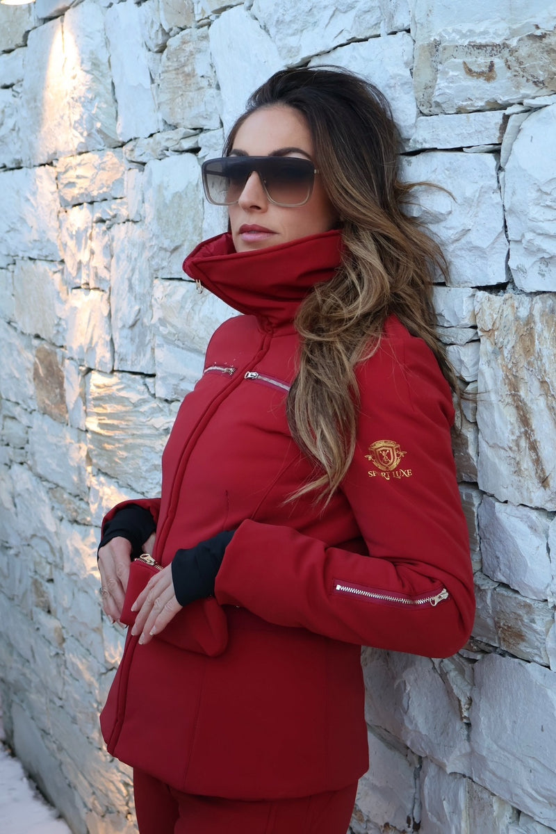 Technical Ski Set With Phone Holder - Wine