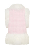 Shearling Vest in Pink