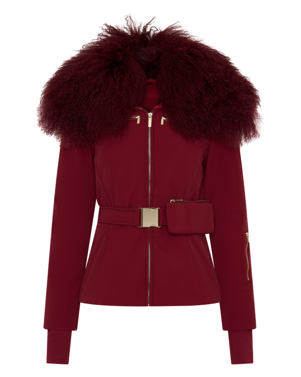 Technical Ski Jacket with Phone Holder - Wine