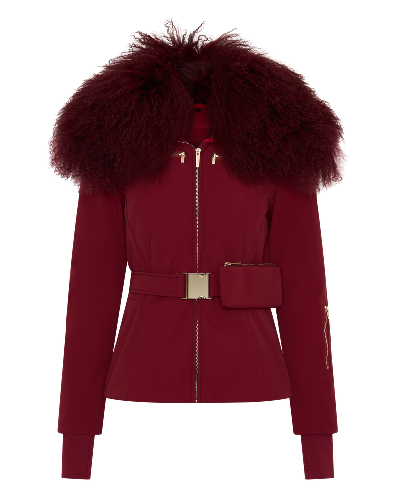 Technical Ski Jacket with Phone Holder - Wine