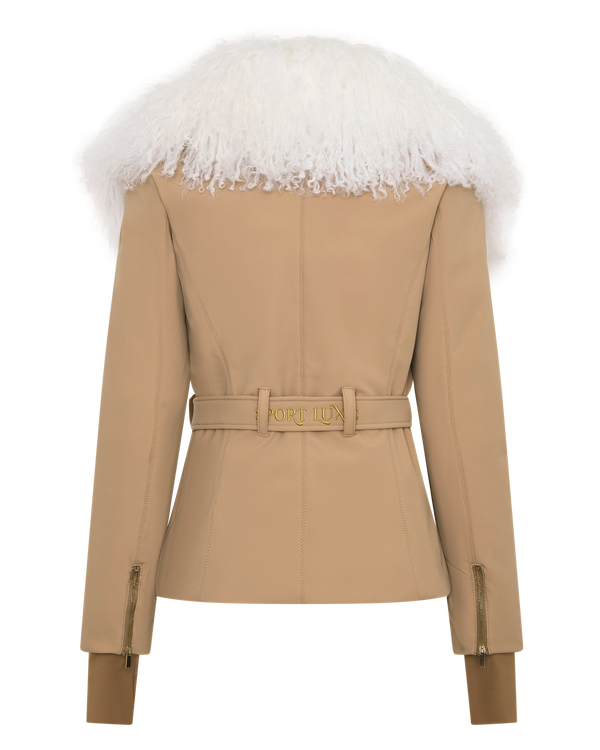 Technical Ski Jacket with Phone Holder - Camel