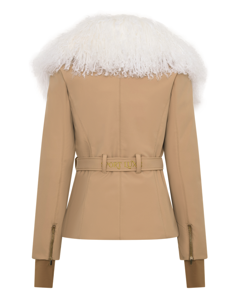 Technical Ski Jacket with Phone Holder - Camel