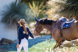 Cashmere Zip Jumper with Horse- Navy