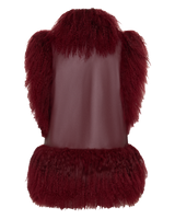 Shearling and Leather Vest - Wine