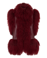 Shearling and Leather Vest - Wine