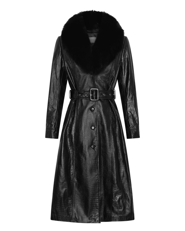 Leather Trench - Black