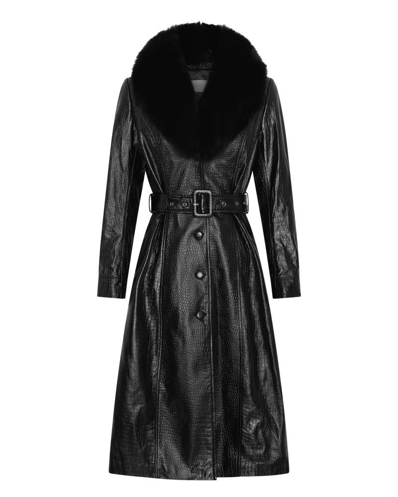 Leather Trench - Black