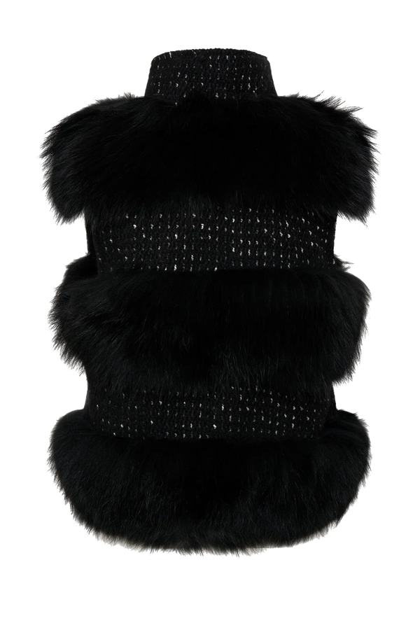 Classic Winter Vest Fur in Black