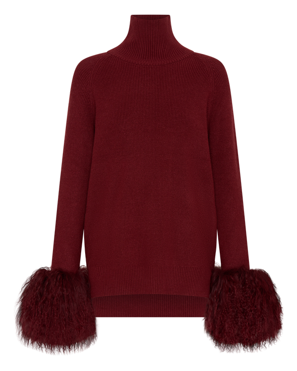 Wool and Shearling Set - Wine