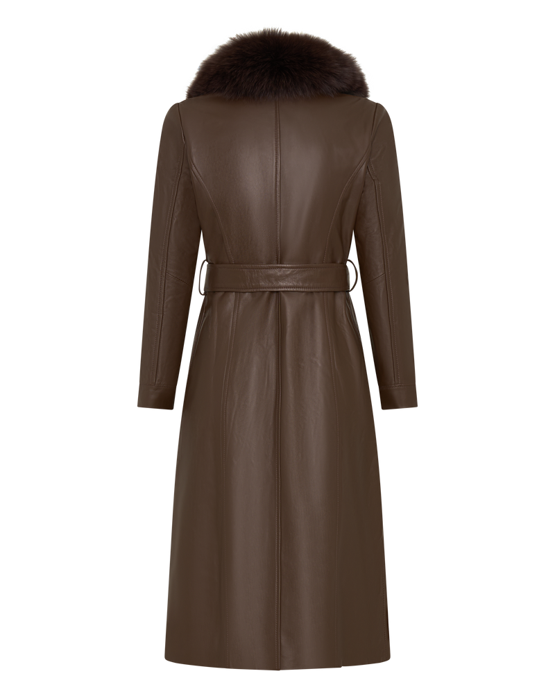 Leather and Fur Jacket - Brown