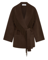 Wool Tassel Jacket - Dark Brown