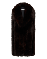 Chocolate Brown Fox Fur Vest