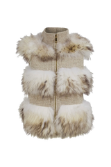 Classic Winter Fur Vest in Cream White