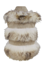 Classic Winter Fur Vest in Cream White