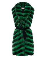 Long Fur Belted Vest Rex