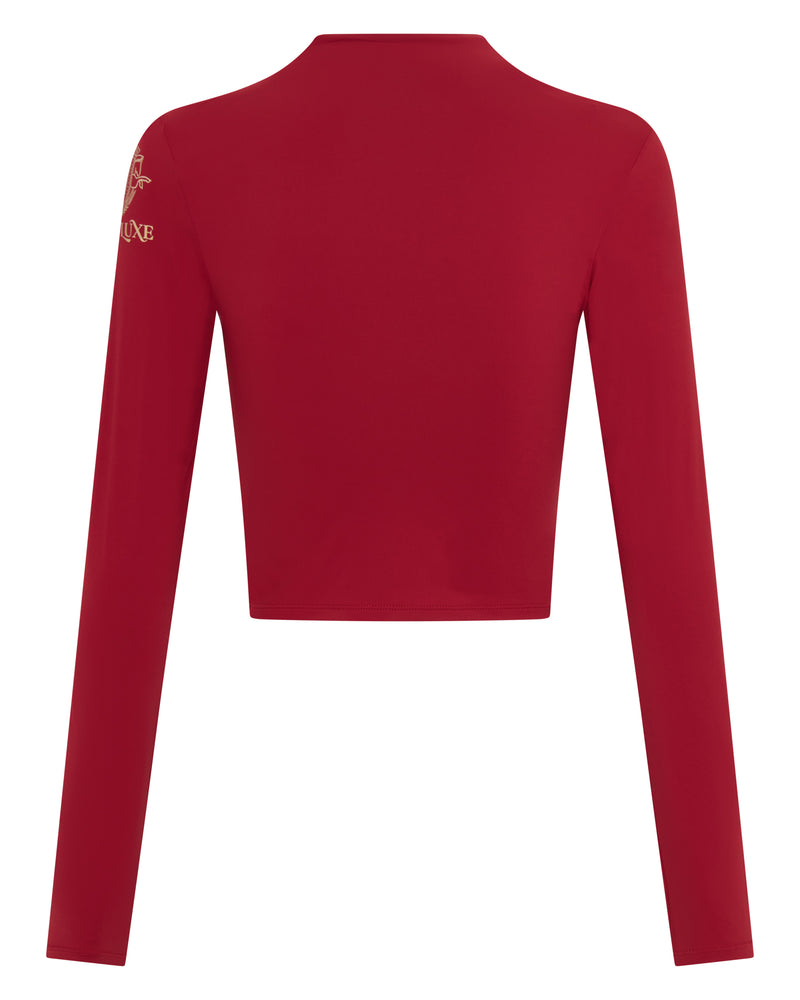 Long Sleeve Crop Wine