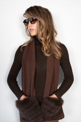 Scarf with Fox Fur Pockets