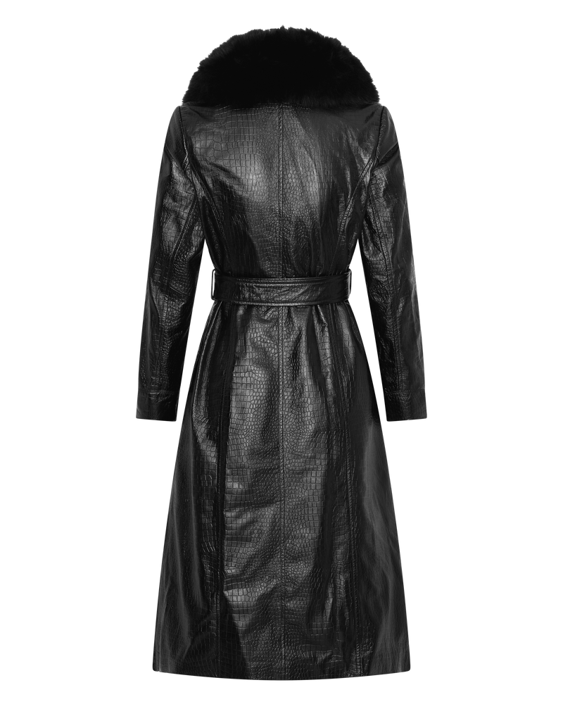 Leather Trench - Black