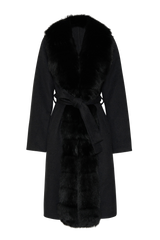 The Fauxstopper Cashmere Coat in Black