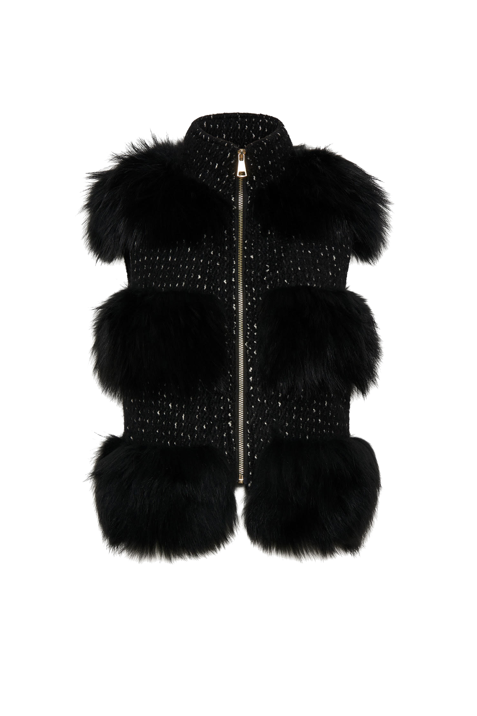 Classic Winter Faux Vest in black the official sport luxe