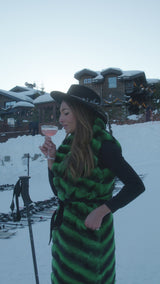 Long Fur Belted Vest Rex