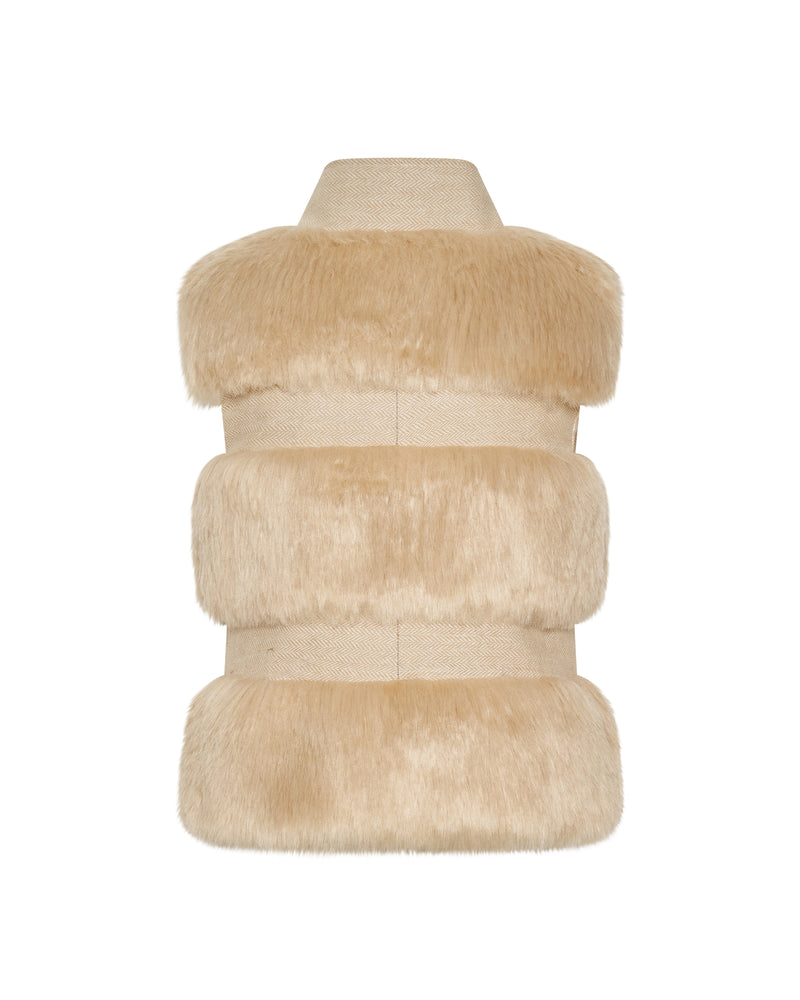 Classic Winter Faux Vest in Natural