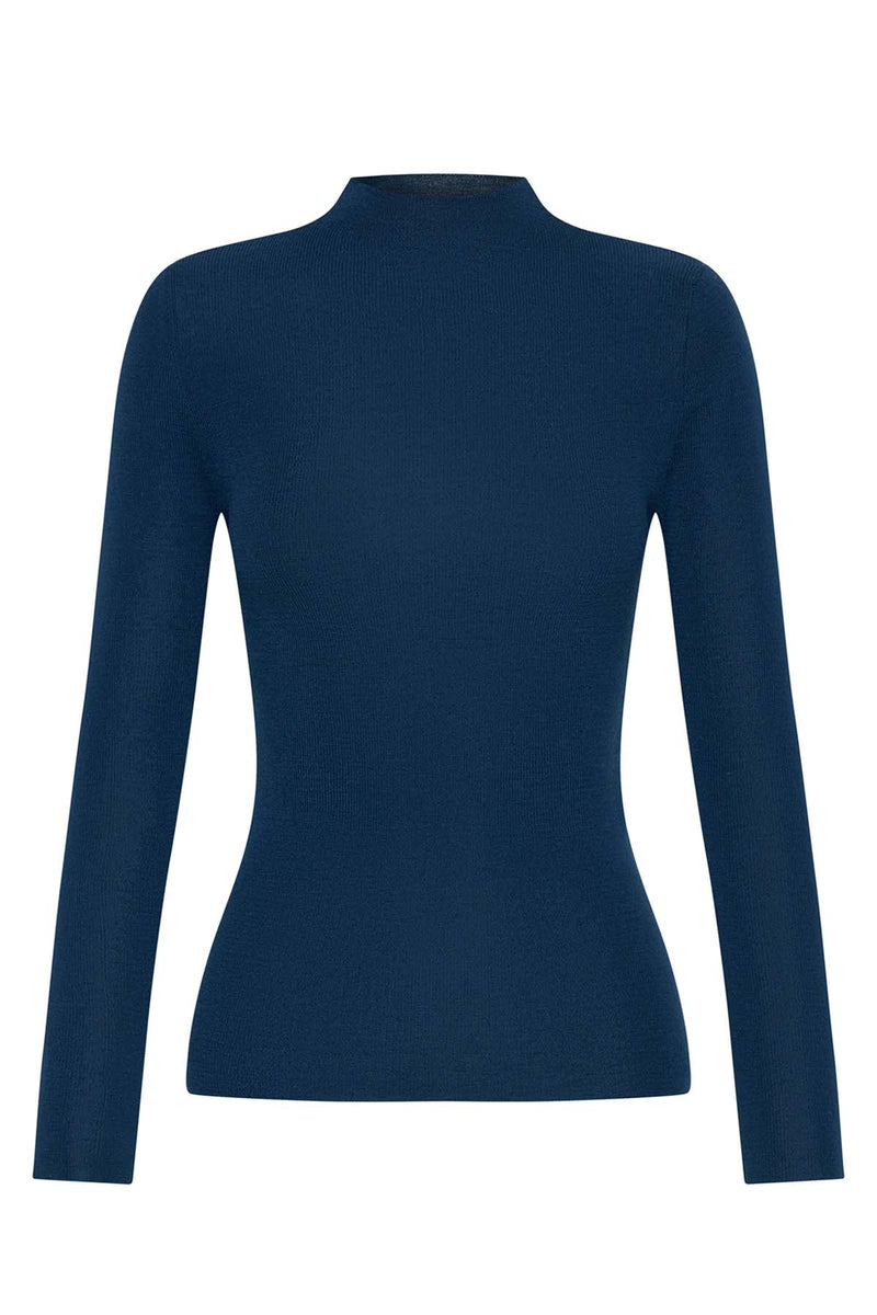 Per Diem Wool Polo Neck in Navy Blue